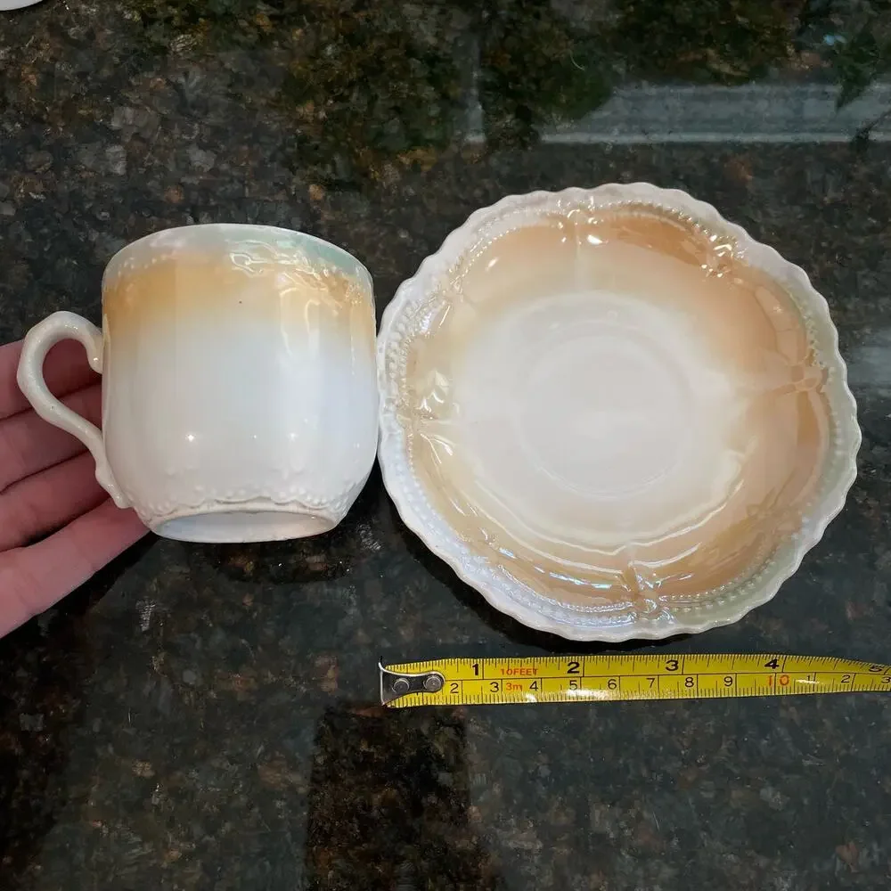 Vintage Leuchtenburg Germany Demitasse Tea Cup & Saucer Antique Porcelain China